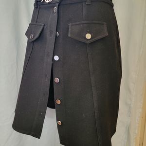 Maje Silver Button Down Skirt